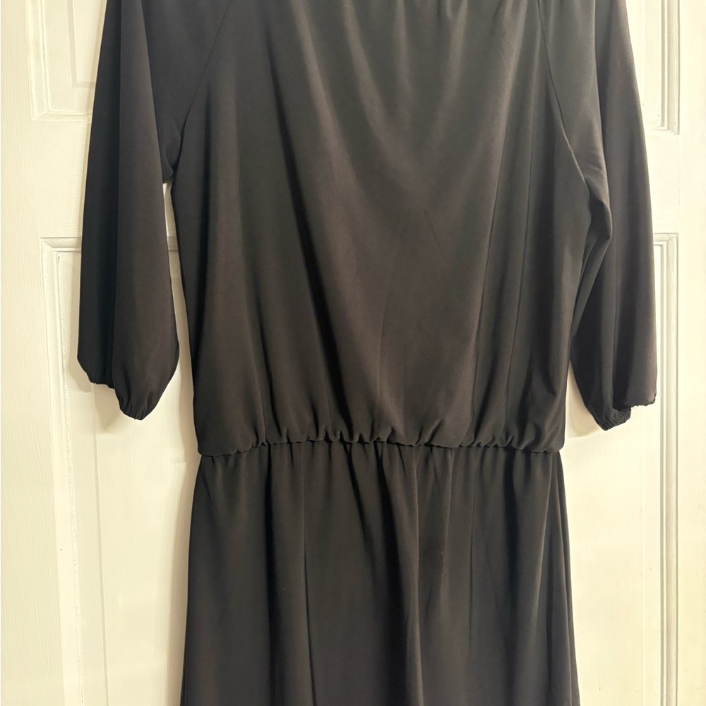 White House‎ Black Market Black Dress with Gold Accents S - Picture 10 of 12